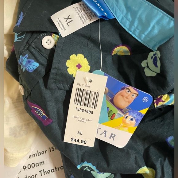 Disney Pixar Woven Shirt XL - Picture 3 of 3